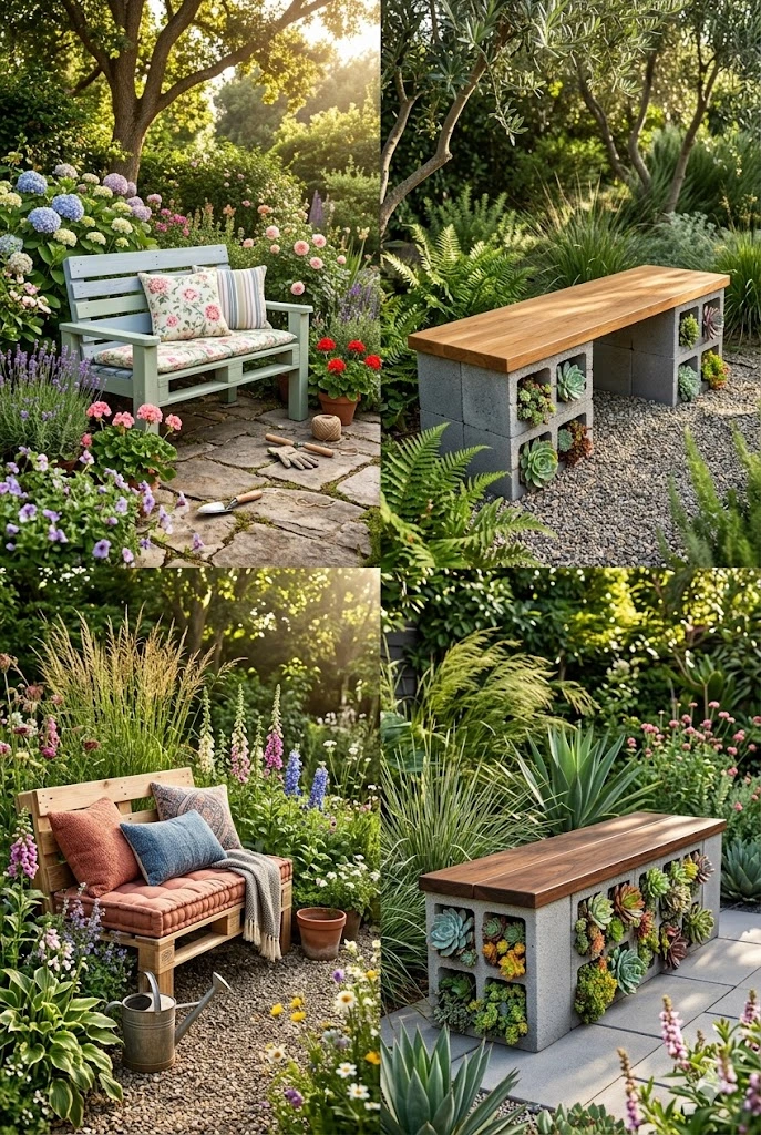 3. Cozy DIY Benches