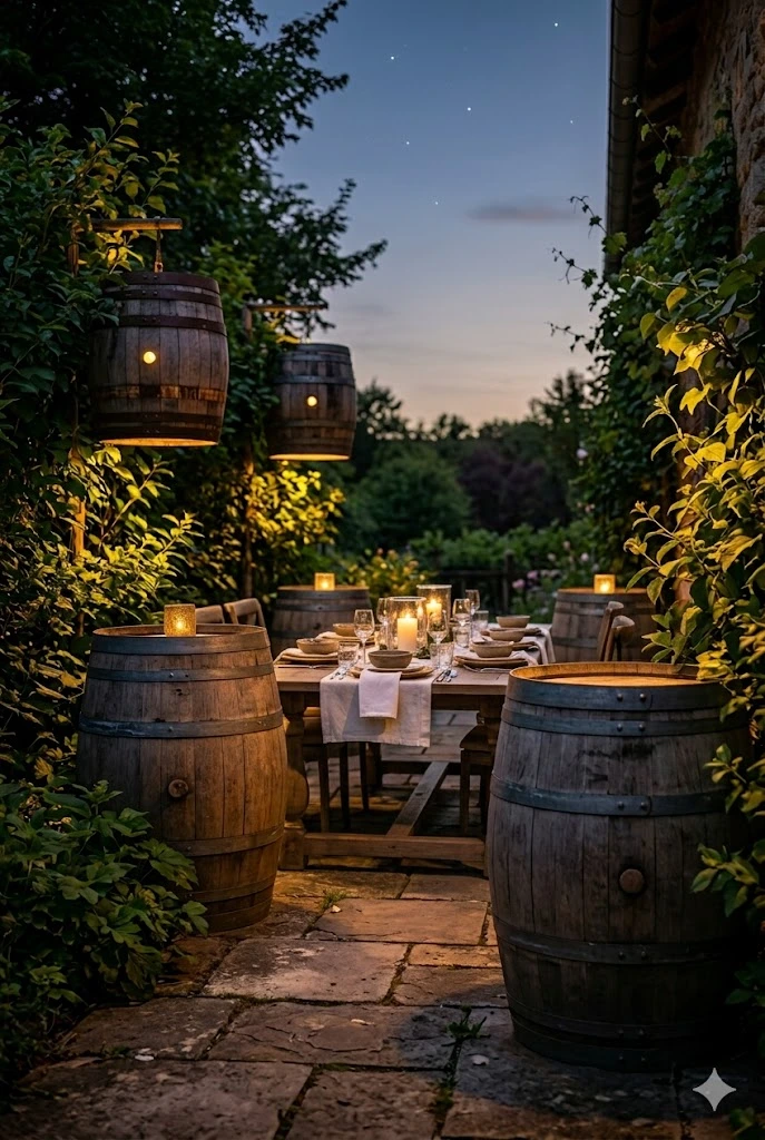 21. Rustic Barrel Lights