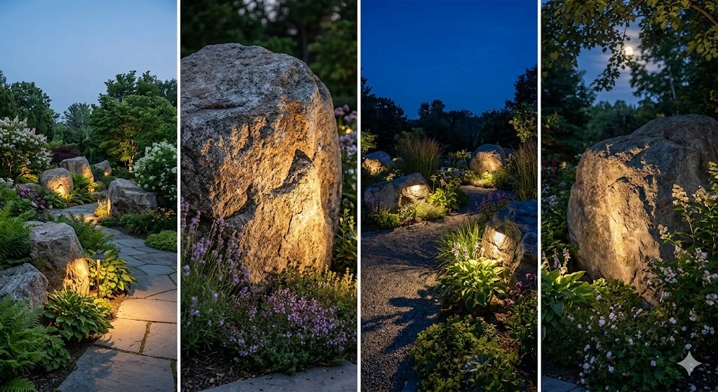 5. Boulders with Integrated Lighting