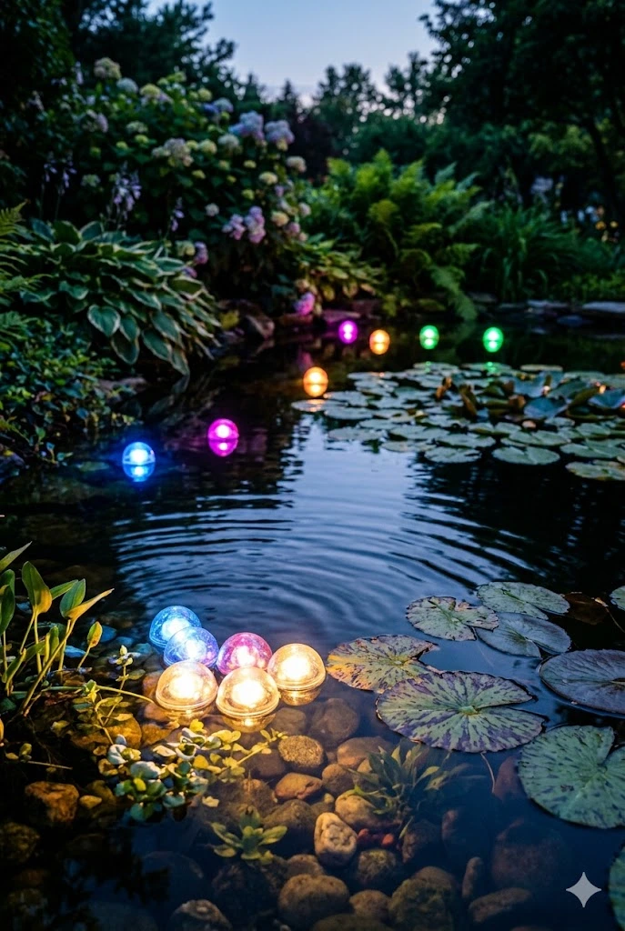 8. Floating Lights in Water Features