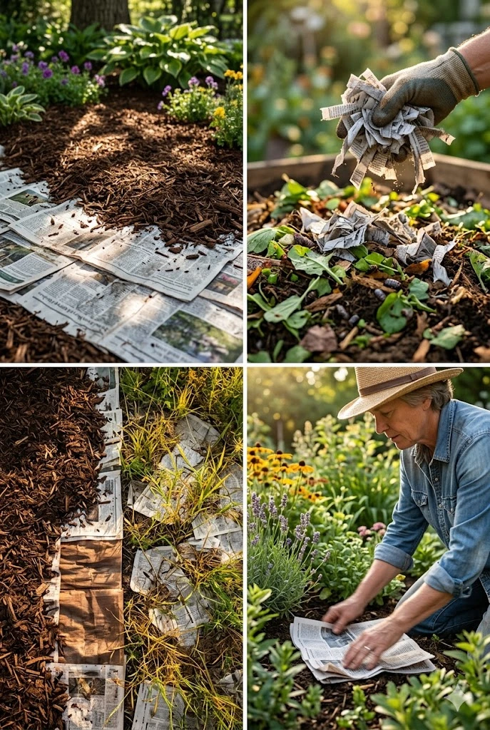 4. Newspaper: A Natural Weed Barrier
