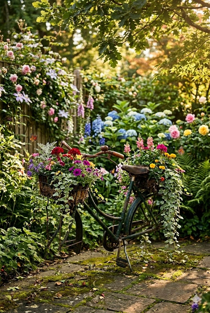 1. Vintage Bicycle Planter