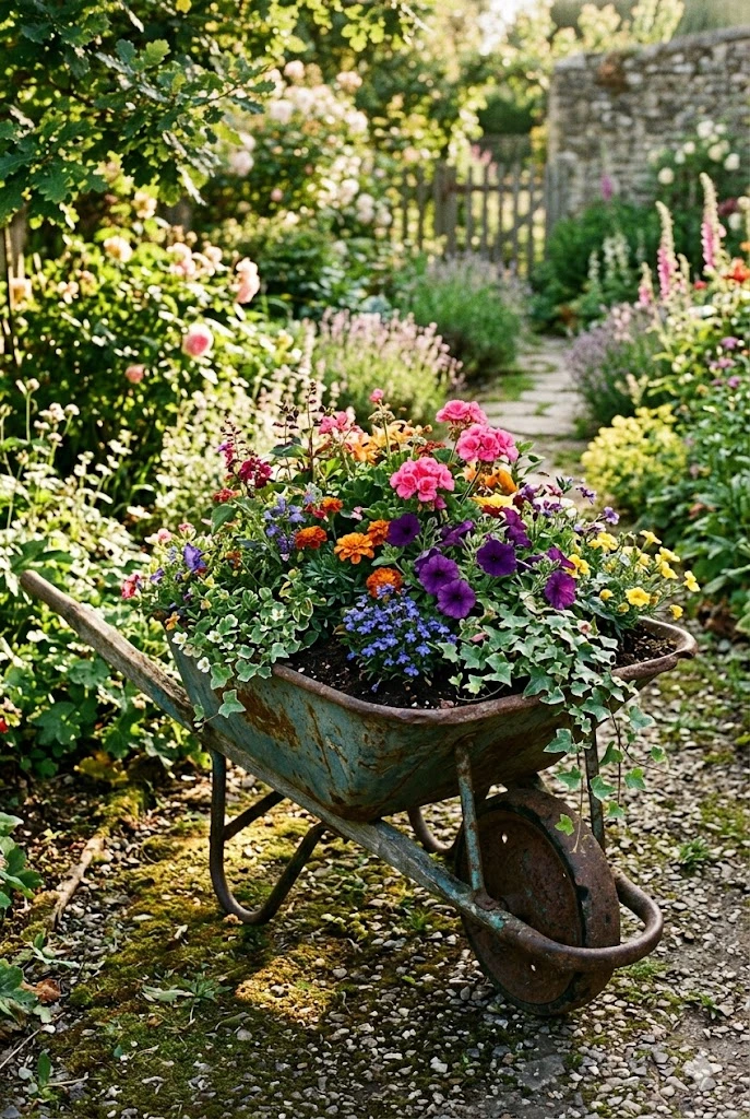 15. Wheelbarrow Planter