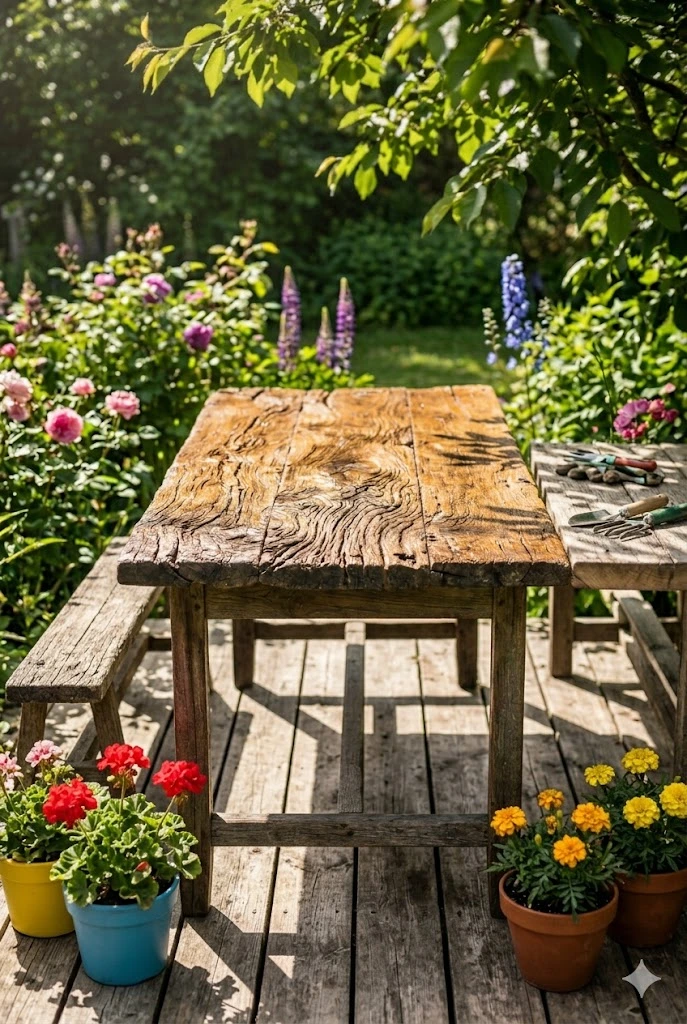 18. Garden Table from Old Tabletop