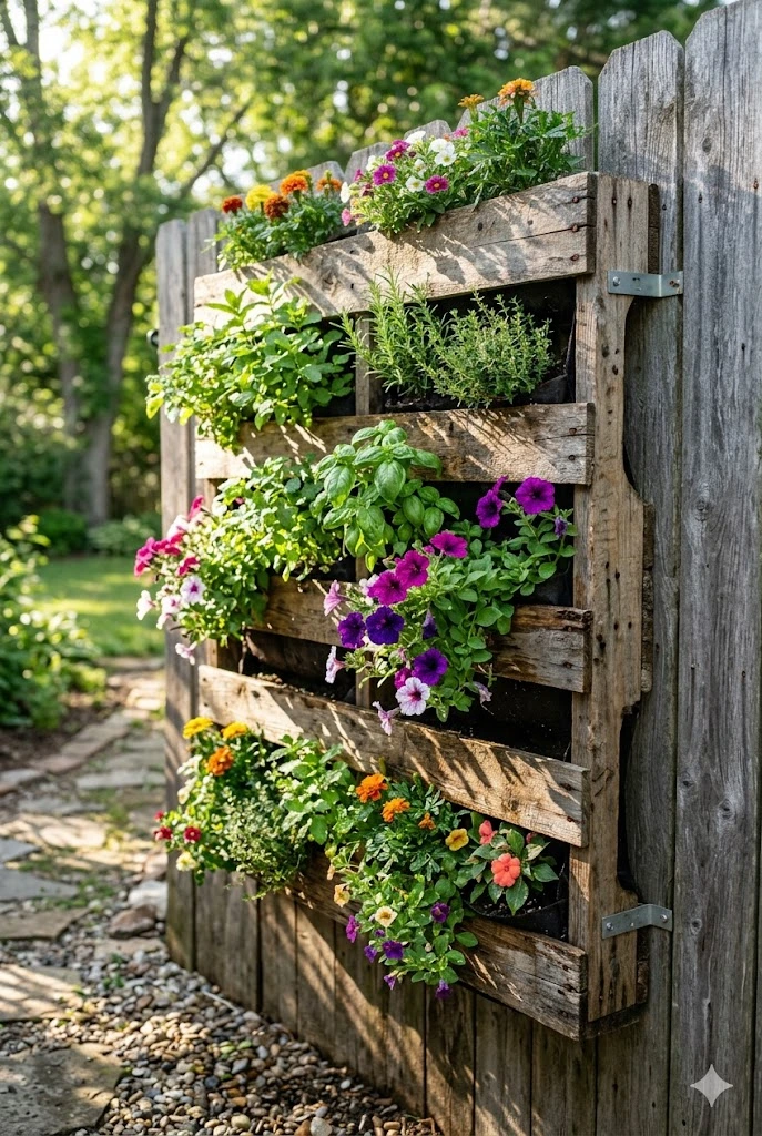 2. Wooden Pallet Vertical Garden