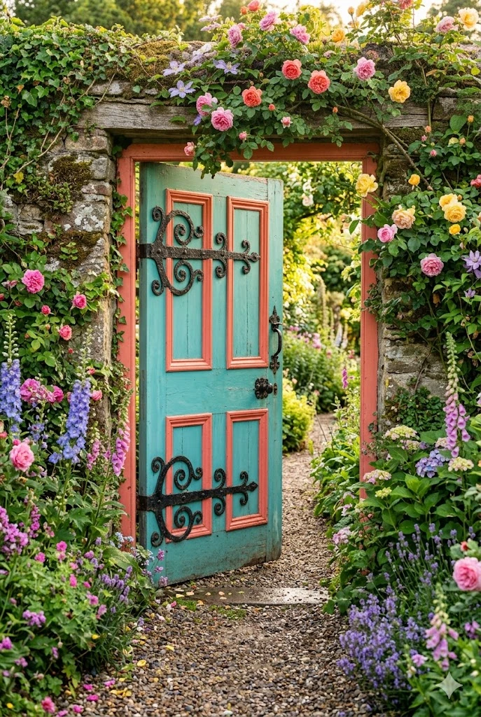 4. Repurposed Door Garden Gate