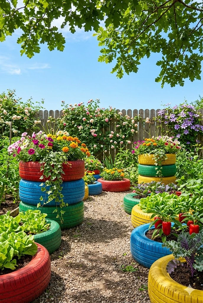 5. Tire Planters