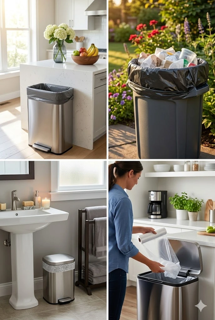 14. Trash Cans with Liners