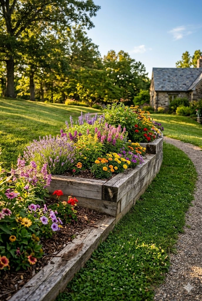 3. Raised Flower Beds
