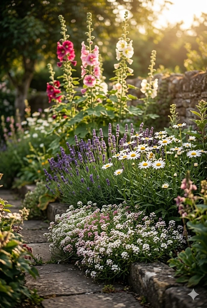 7. Layered Flower Beds