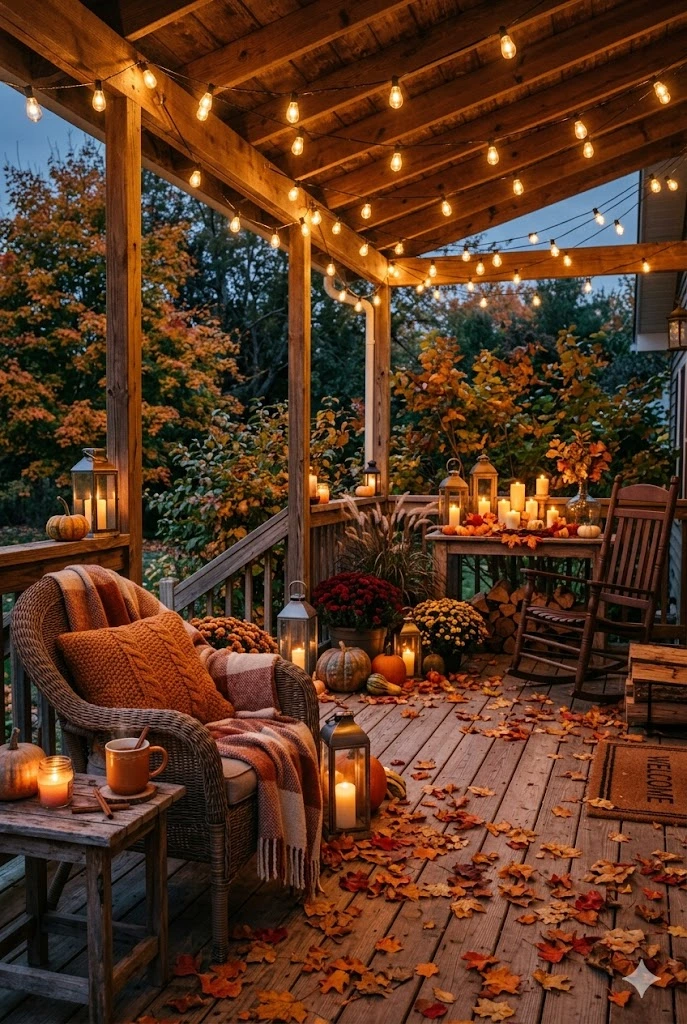 Lighting Your Fall Porch