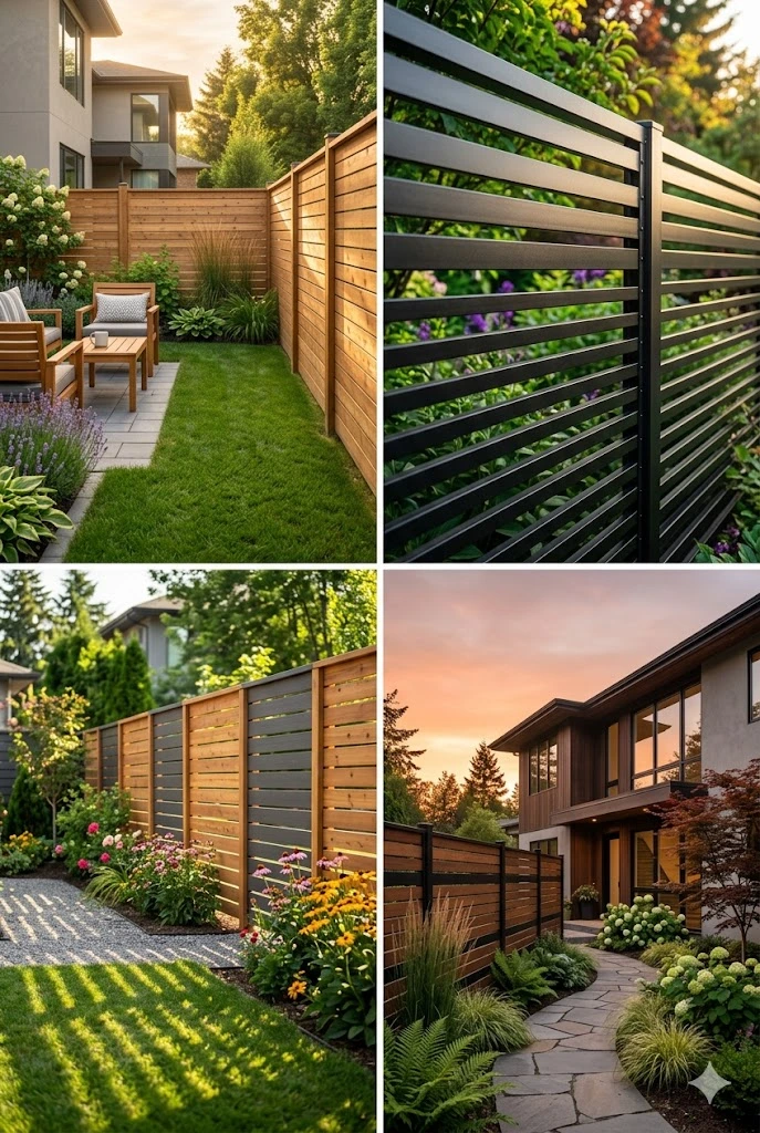 1. Horizontal Slat Fences