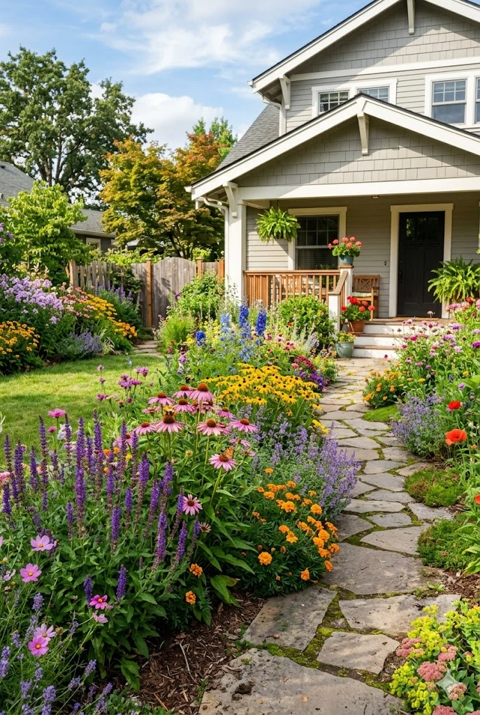 1. Colorful Flower Beds