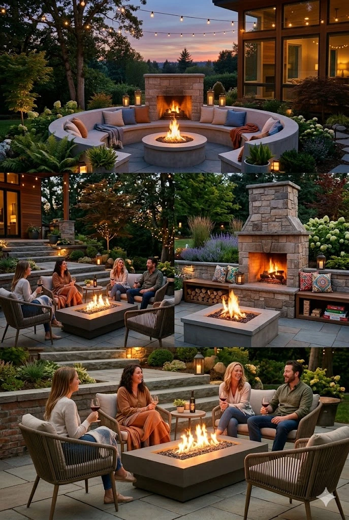 4. Fireplace with Built-in Seating