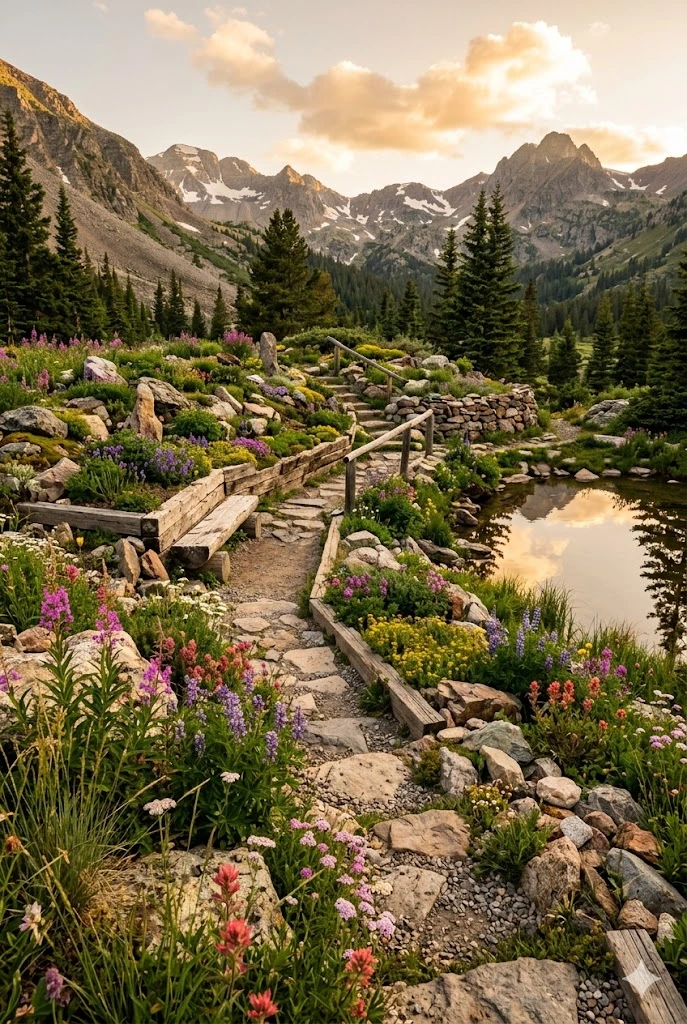 7. Rustic Mountain Rock Garden