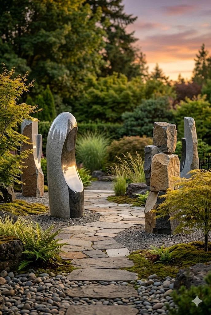 9. Contemporary Stone Sculpture Garden
